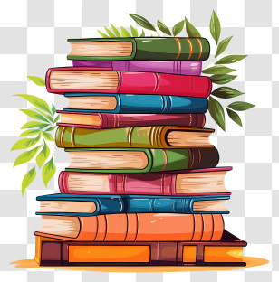 Books - Stack Of Colorful Books Illustration Transparent PNG