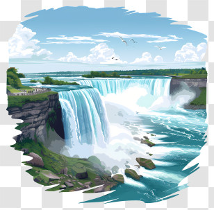 Niagara Falls - Niagara Falls Illustrated Landscape Transparent PNG