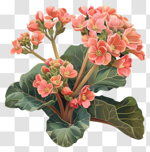 Kalanchoe Plant - Pink Flower Plant With Green Leaves Transparent PNG