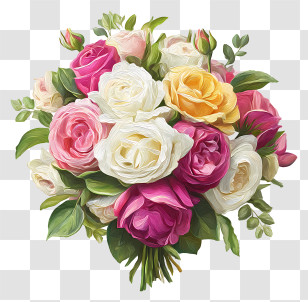 Bridal Bouquet - Flower Bouquet With Roses Transparent PNG