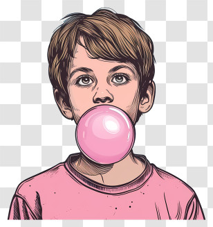Bubble Gum Day - Boy Blowing Bubble Gum Transparent PNG