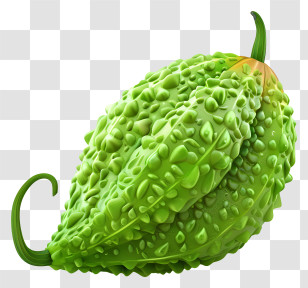 Bitter Melon - Green Bitter Melon With Water Droplets Transparent PNG