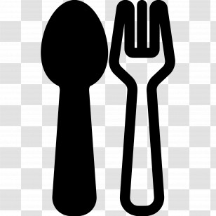 Fork Spoon - Spoon And Fork Silhouette Transparent PNG