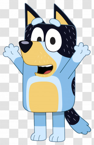Bluey - Joyful Cartoon Dog Transparent PNG