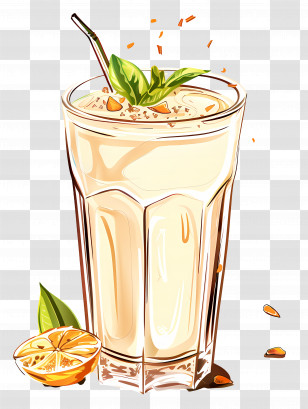 Thandai Drink - Refreshing Milkshake In A Glass Transparent PNG