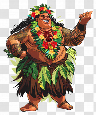 Kamehameha Day - Tribal Character With Island Design Transparent PNG
