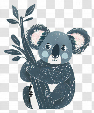 Cartoon Koala - Cute Koala On Tree Transparent PNG