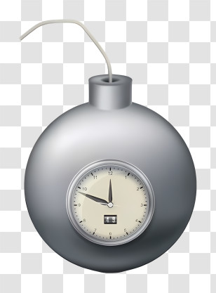 Timer Bomb - Silver Bomb With Timer Transparent PNG