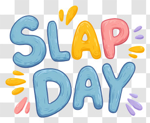 Slap Day - Slap Day Playful Balloon Text Transparent PNG