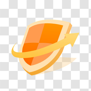 Icon - Orange Shield With Arrow Transparent PNG