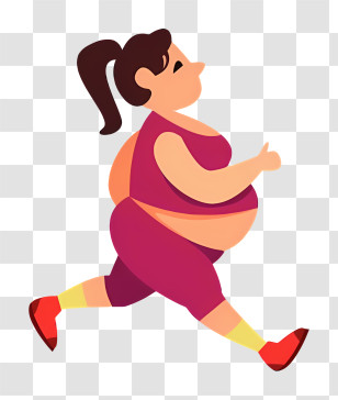Fat Body - Running Woman In Sportswear Transparent PNG