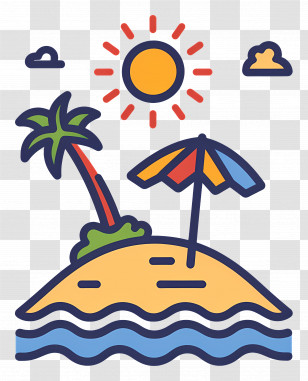 Beach Logo - Sunny Beach With Palm Tree Transparent PNG