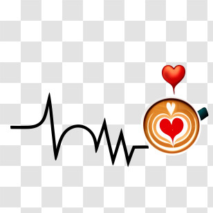 Coffee Cup And Heart - Heart-Shaped Coffee Art For Coffee Lovers Transparent PNG