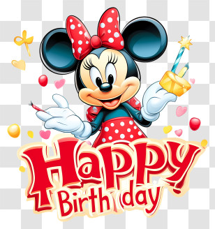 Minnie Mouse Birthday - Birthday Celebration Character Transparent PNG