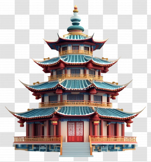 Chinese Temple - Traditional Pagoda Architecture Transparent PNG