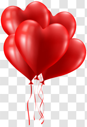 Love - Red Heart-Shaped Balloons For Celebration Transparent PNG