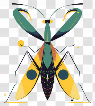 Orchid Mantis - Stylized Insect Design Transparent PNG