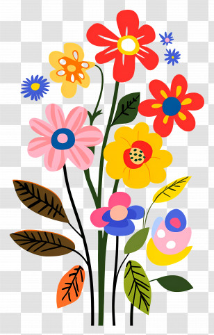 Flower Banner - Colorful Flower Bouquet Transparent PNG