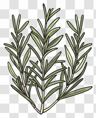 Rosemary Leaves - Illustration Of Rosemary Herb Transparent PNG