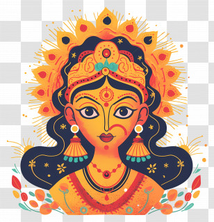 Dussehra - Durga Goddess Illustration For Festival Celebration Transparent PNG