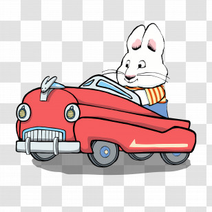 Max Ruby - Bunny In Toy Car Transparent PNG