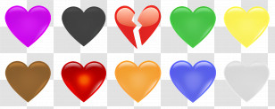 Heart Emoji - Vivid Colorful Heart Icons For Valentineâ€™s Day Transparent PNG