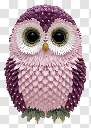 Pink Owl - Purple Cartoon Owl With Big Eyes Transparent PNG