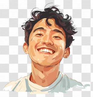 Smiling Young Man - Smiling Man Portrait Illustration Transparent PNG