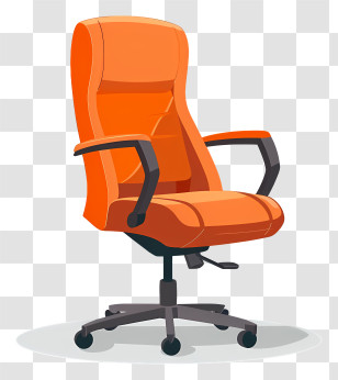 Office Chair - Orange Ergonomic Office Chair With Armrests Transparent PNG