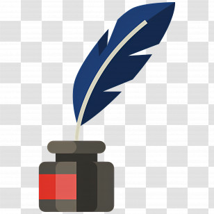 Feather Ink - Quill And Ink Bottle Transparent PNG