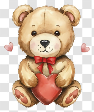 Teddy Bear - Cute Teddy Bear Holding A Heart Transparent PNG