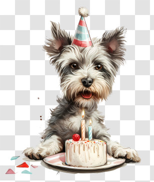 Pet Birthday - Birthday Dog With Cake Transparent PNG