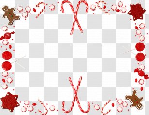 Candy Cane Christmas Borders And Frames Clip Art New Year Garland Frame Transparent Png