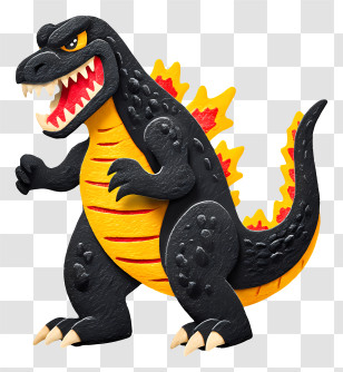 Godzilla - Black Dinosaur Cartoon Character Transparent PNG