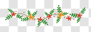Floral Garland - Colorful Floral Garland Decoration Transparent PNG