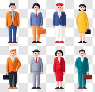 Business People - Clay Figures In Business Attire Transparent PNG