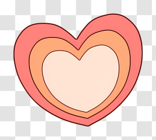 Cartoon - Layered Pink And Orange Heart Symbol Transparent PNG