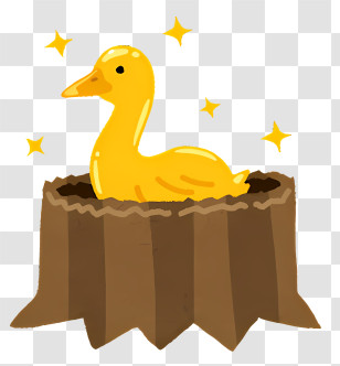 Icon - Golden Goose Sitting On A Wooden Nest Transparent PNG