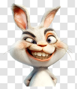 Quirky Bunny - Cartoon Rabbit Giving Thumbs Up Transparent PNG