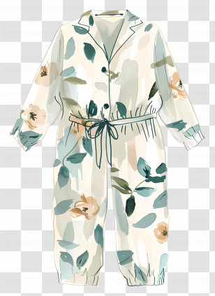 Sleepwear - Stylish Floral Pattern Jumpsuit Transparent PNG