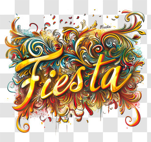 Fiesta - Fiesta Celebration Text Art Transparent PNG