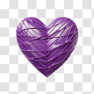 Purple Heart Day - Purple Woven Heart Decoration Transparent PNG