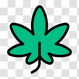 Cannabis Leaf - Cartoon Green Leaf Illustration Transparent PNG