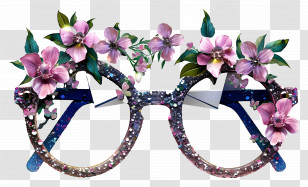 Girl Sunglasses - Stylish Floral Glasses Transparent PNG