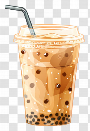 Coffee Bubble Tea - Bubble Tea In A Plastic Cup Transparent PNG