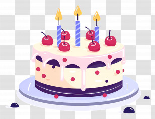 Birthday Cake - Birthday Cake With Candles Transparent PNG