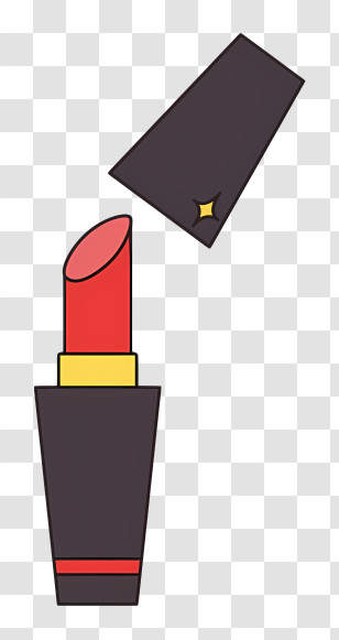 Icon - Red Lipstick With Black Cap Transparent PNG