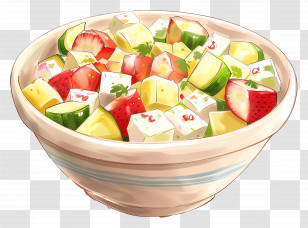 Waldorf Salad - Fruit Salad In Simple Bowl Transparent PNG