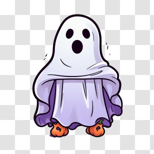 Ghost - Cartoon Ghost In White Sheet Transparent PNG