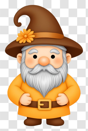 Thanksgiving Gnome - Gnome In Yellow With Acorn Hat Transparent PNG